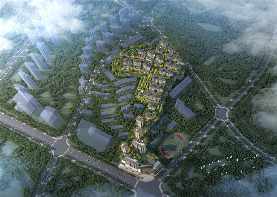 联投玖玺台东区鸟瞰图