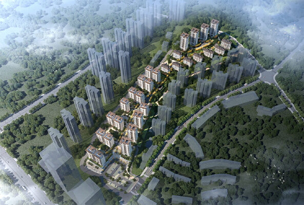 联投玖玺台西区鸟瞰图