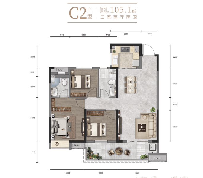 C2户型户型图