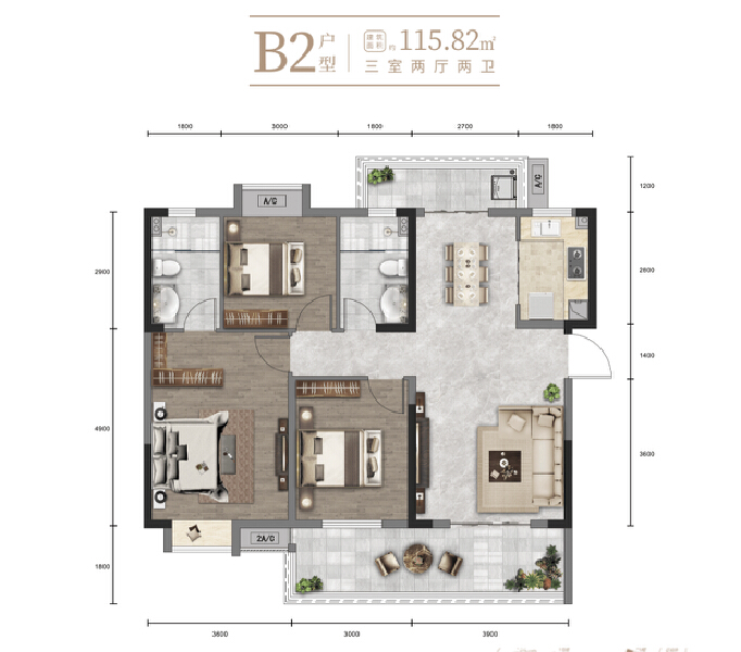 B2户型户型图